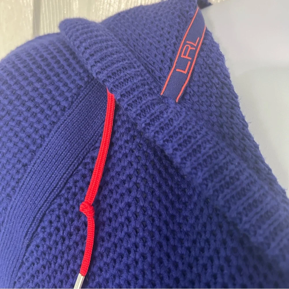 Lauren Ralph Lauren Waffle Knit 100% Cotton Hoodie Purple/Blue Size Large - Picture 9 of 16